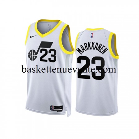 Maillot Basket Utah Jazz Lauri Markkanen 23 Nike 2022-23 Association Edition Blanc Swingman - Homme